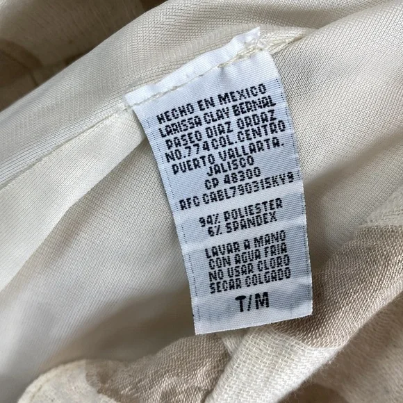 THML sleeveless tunic midi dress boho embroidered neckline tassel ties stripe M - Picture 7 of 12